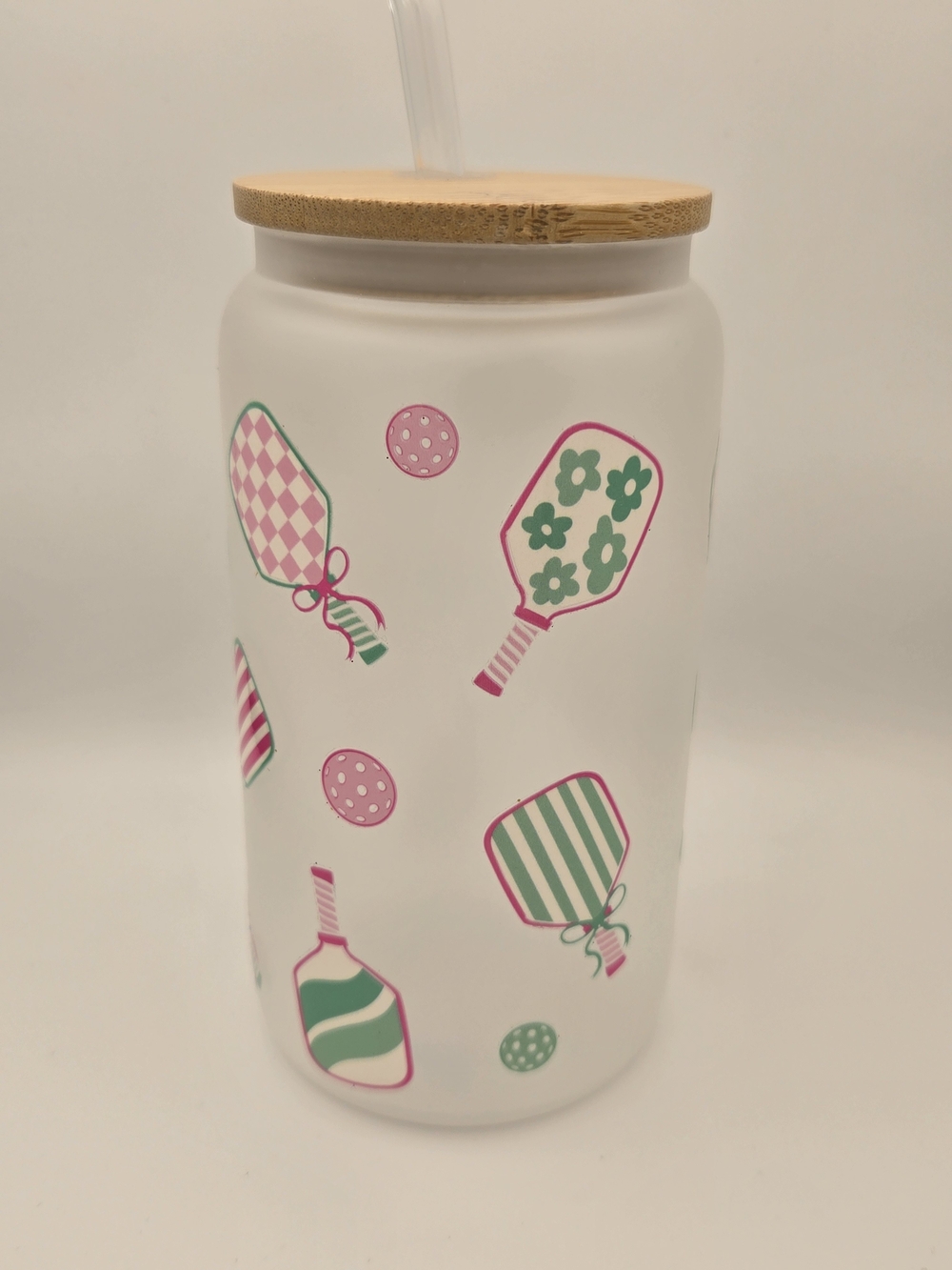 White Paddle Graphic Tumbler with Bamboo Lid
